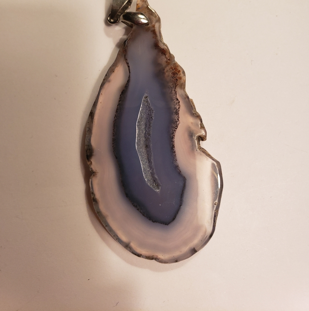Natural geode slice pendant